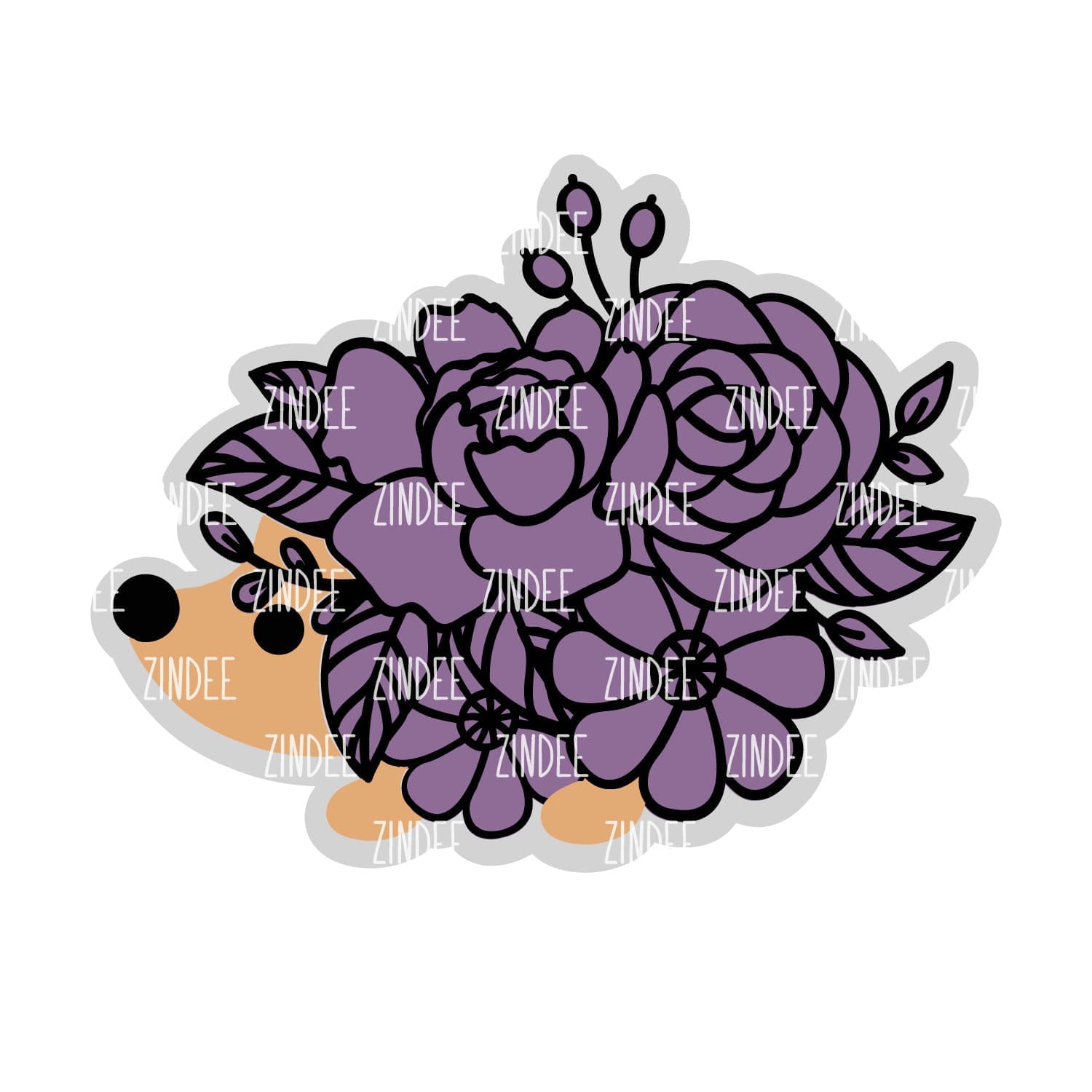 Floral Hedgehog – Mini Acrylic Charm Blank (1.5") | Optional Sticker or UV DTF