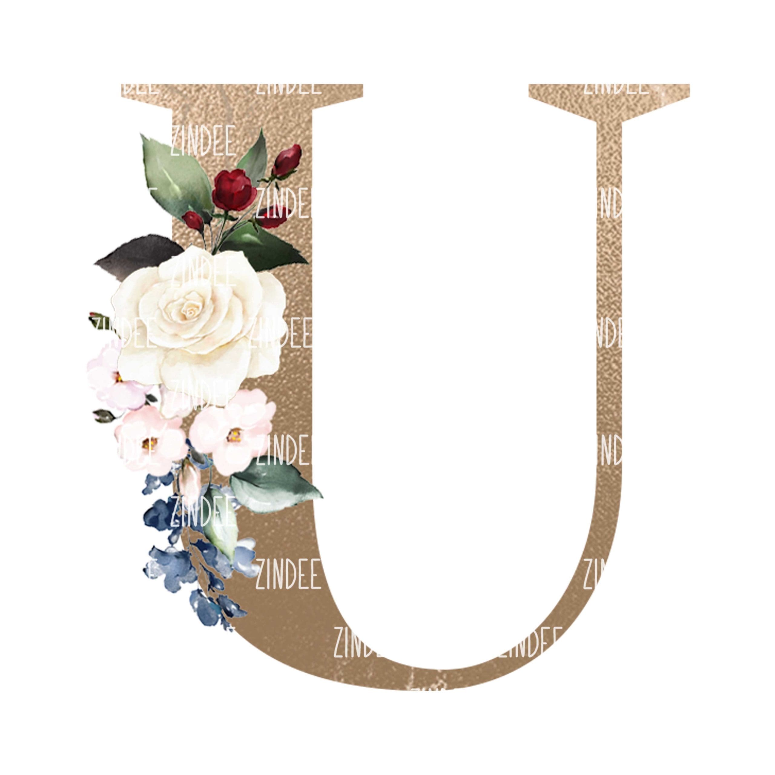 Floral Letter U (download)