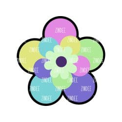 Flower (bubbly) – Mini Acrylic Charm Blank (1.5") | Optional Sticker or UV DTF