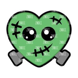 Frankenheart – Mini Acrylic Charm Blank (1.5") | Optional Sticker or UV DTF
