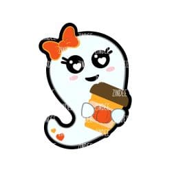 Ghost Coffee – Mini Acrylic Charm Blank (1.5") | Optional Sticker or UV DTF
