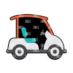 Golf Cart – Acrylic Keychain Blank (3") | Optional Sticker or UV DTF