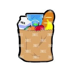 Grocery Sack – Mini Acrylic Charm Blank (1.5") | Optional Sticker or UV DTF