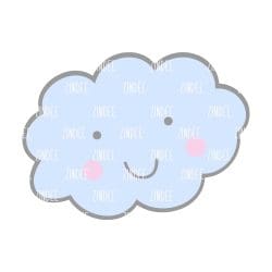 Happy Cloud – Acrylic Badge Reel Blank (2") No Hole | Optional Sticker or UV DTF