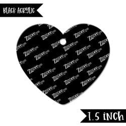 Alternative view of Heart – Mini Acrylic Charm Blank (1.5") | Optional Sticker or UV DTFBLACK