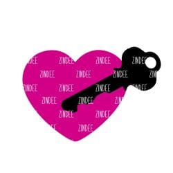 Heart and Key – Acrylic Badge Reel Blank (2") No Hole | Optional Sticker or UV DTF