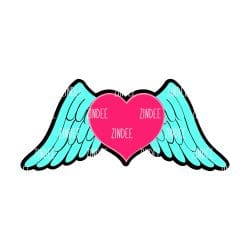 Heart with Wings – Mini Acrylic Charm Blank (1.5") | Optional Sticker or UV DTF