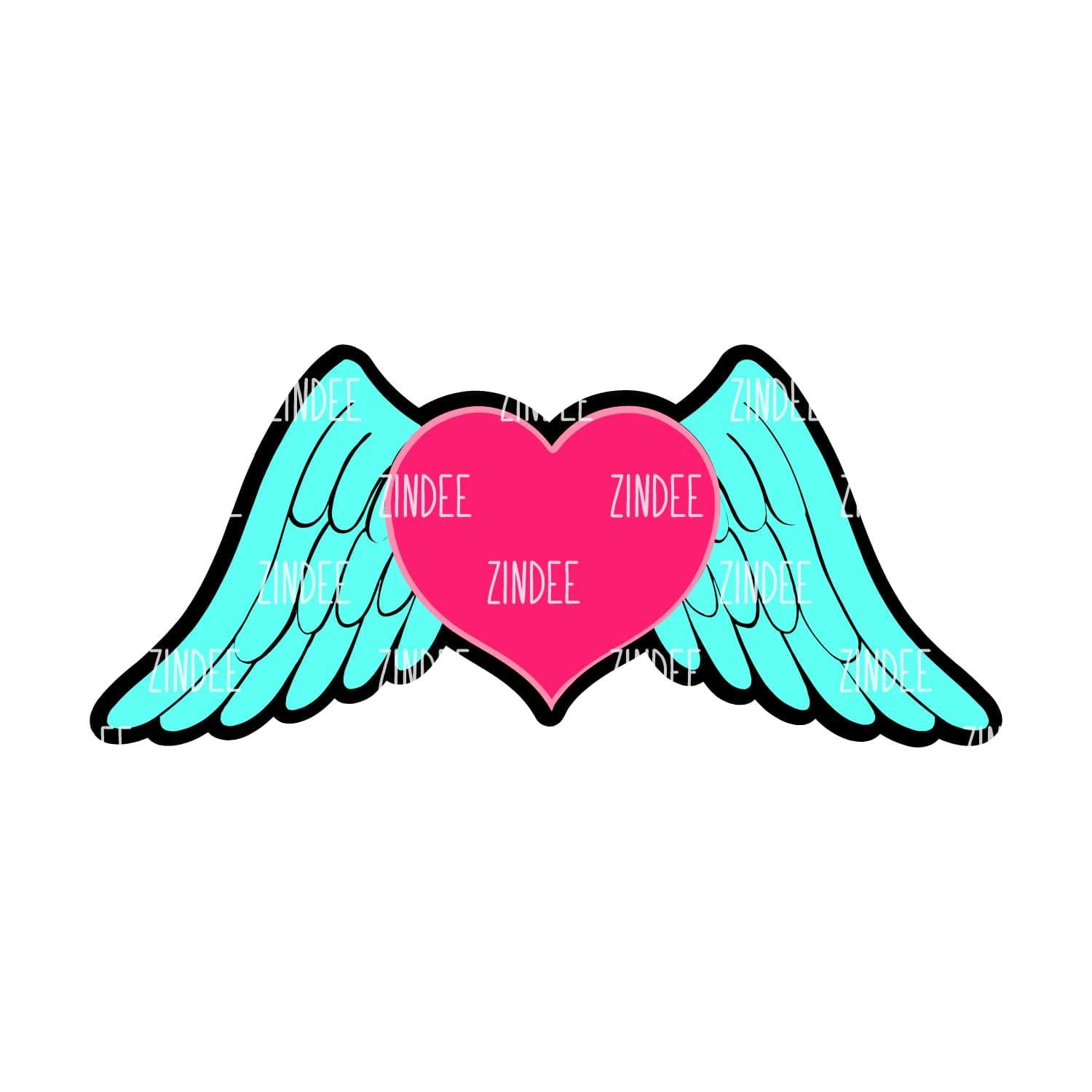 Heart with Wings acrylic blank (5 inch) - Image 2
