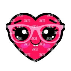 Heart with Glasses – Acrylic Keychain Blank (3") | Optional Sticker or UV DTF
