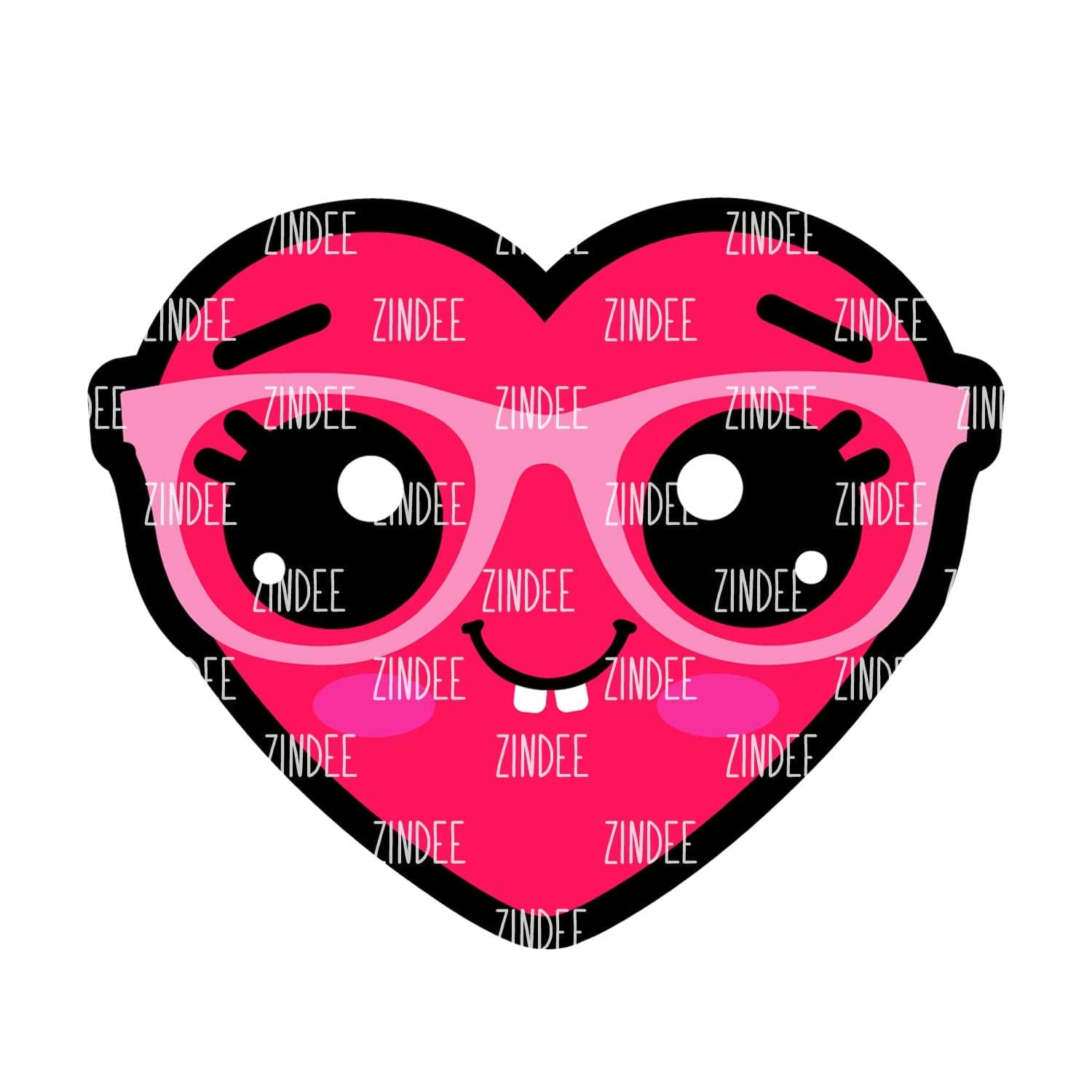 Heart with Glasses – Acrylic Keychain Blank (3") | Optional Sticker or UV DTF