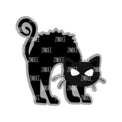 Hissing Cat – Mini Acrylic Charm Blank (1.5") | Optional Sticker or UV DTF