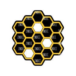 Honeycomb – Mini Acrylic Charm Blank (1.5") | Optional Sticker or UV DTF