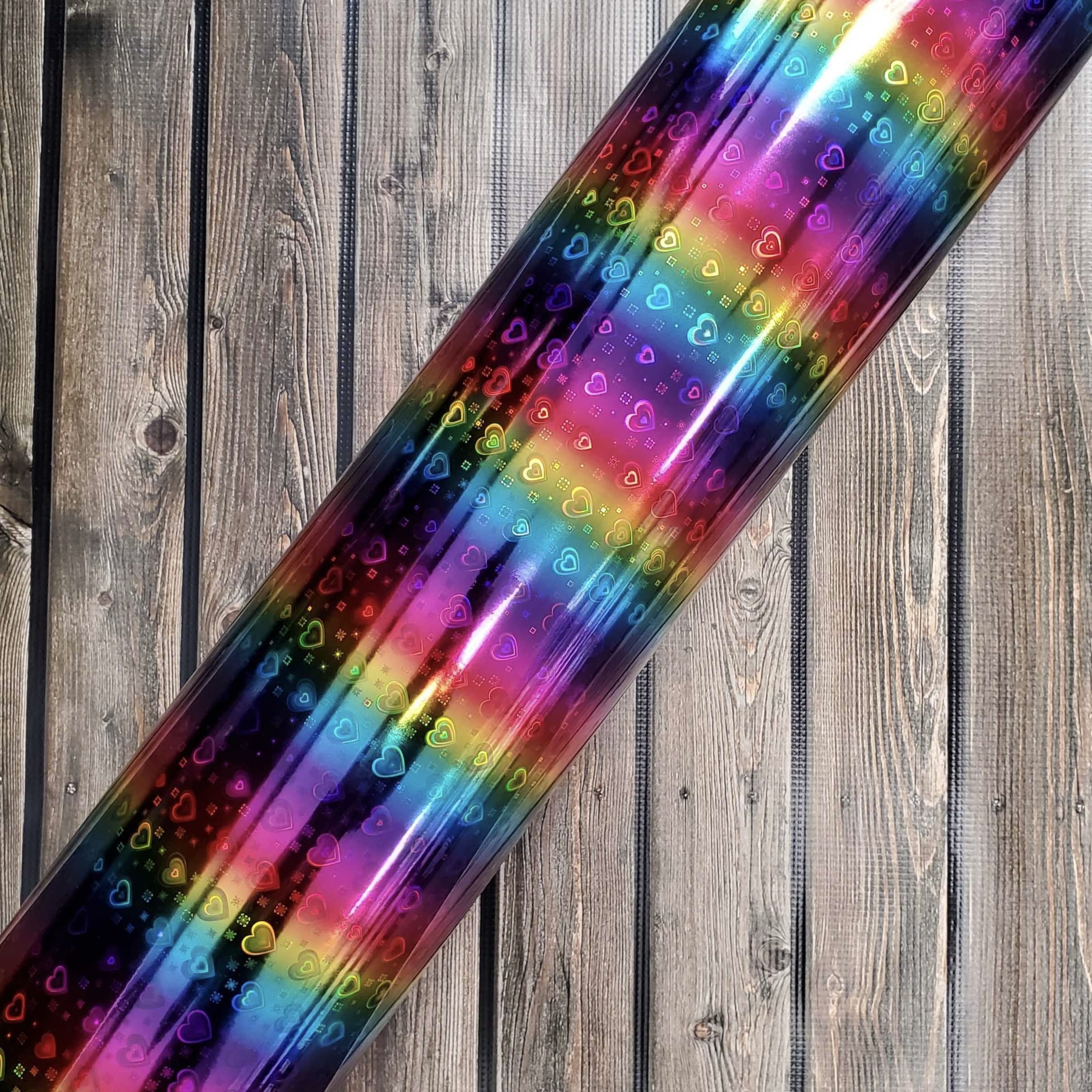 Heart Rainbow Holographic Adhesive