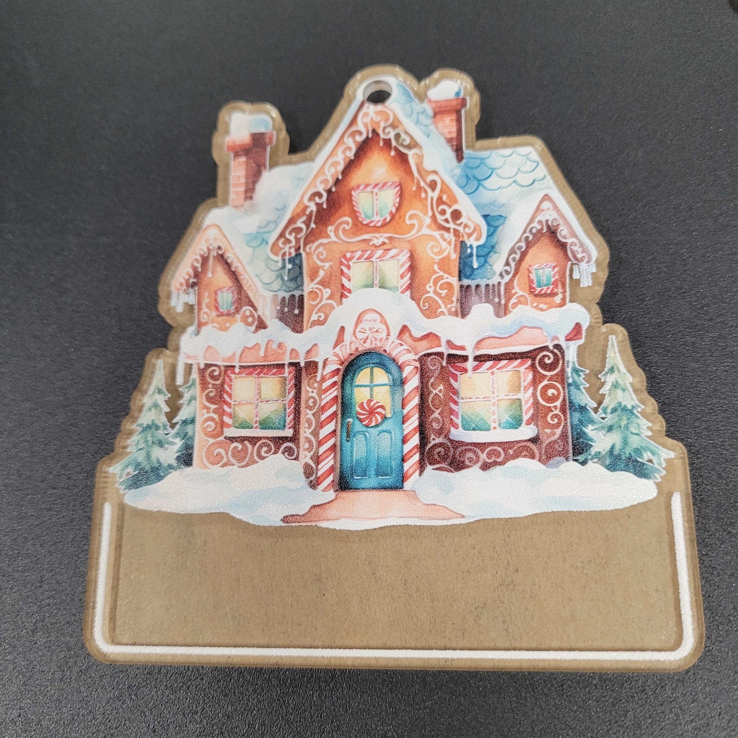 Gingerbread House PRINTED acrylic 4 inch - Image 2