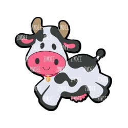 Jumping Cow – Acrylic Keychain Blank (3") | Optional Sticker or UV DTF