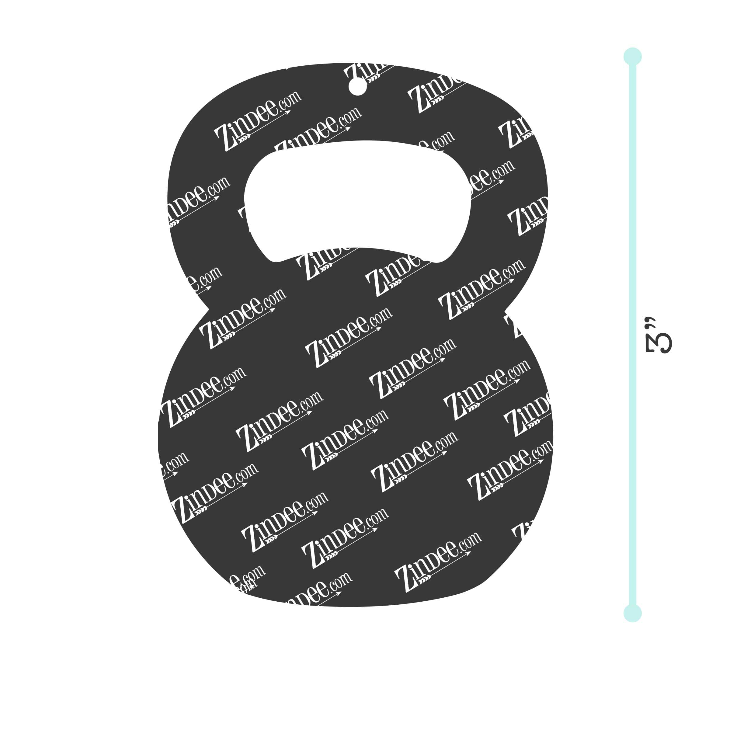 Kettle Bell – Acrylic Keychain Blank (3") | Optional Sticker or UV DTF - Image 2