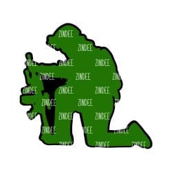 Kneeling Soldier – Acrylic Keychain Blank (3") | Optional Sticker or UV DTF