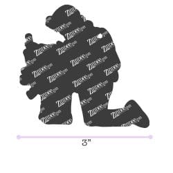 Alternative view of Kneeling Soldier – Acrylic Keychain Blank (3") | Optional Sticker or UV DTF
