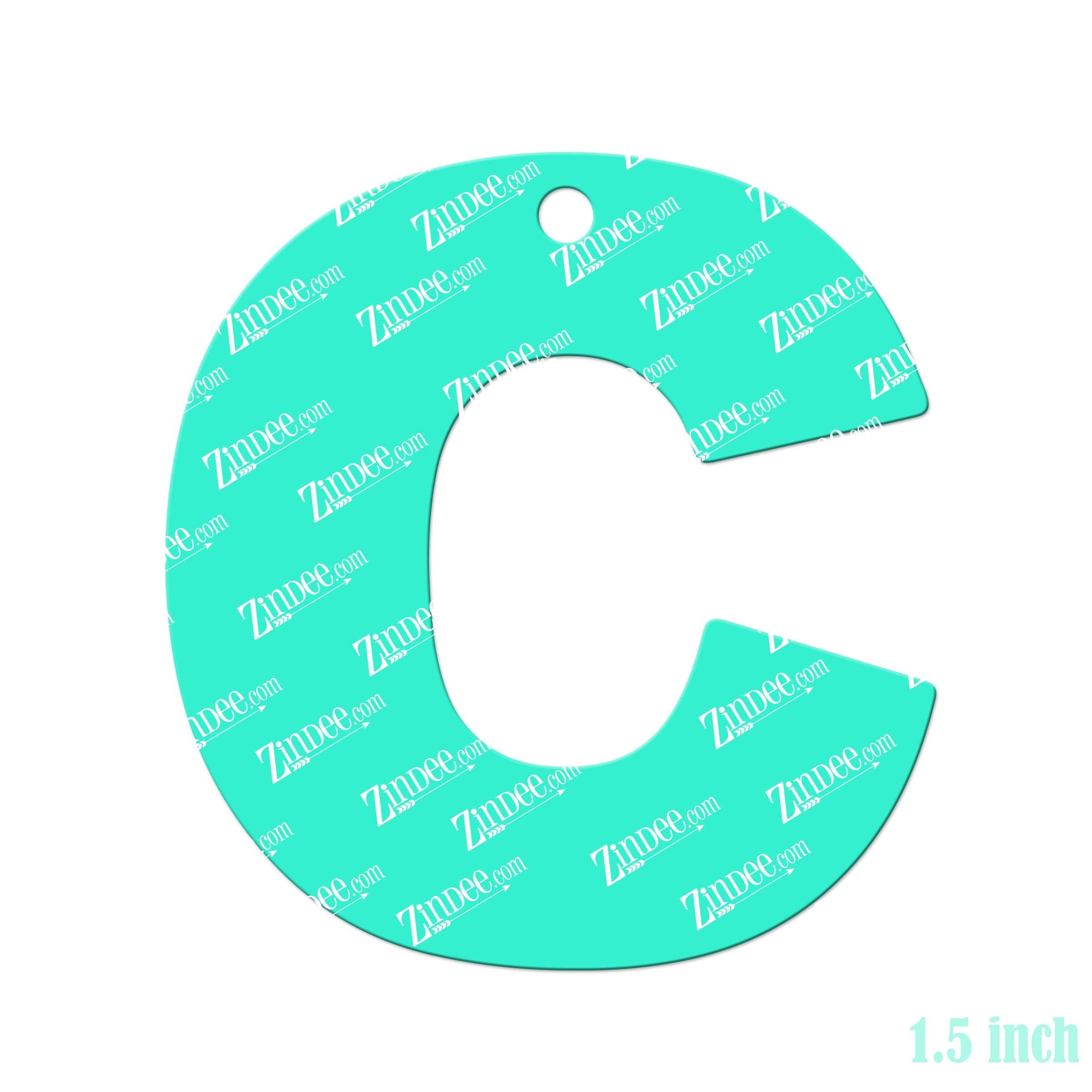 Letter C – Mini Acrylic Charm Blank (1.5") | Optional Sticker or UV DTF - Image 2