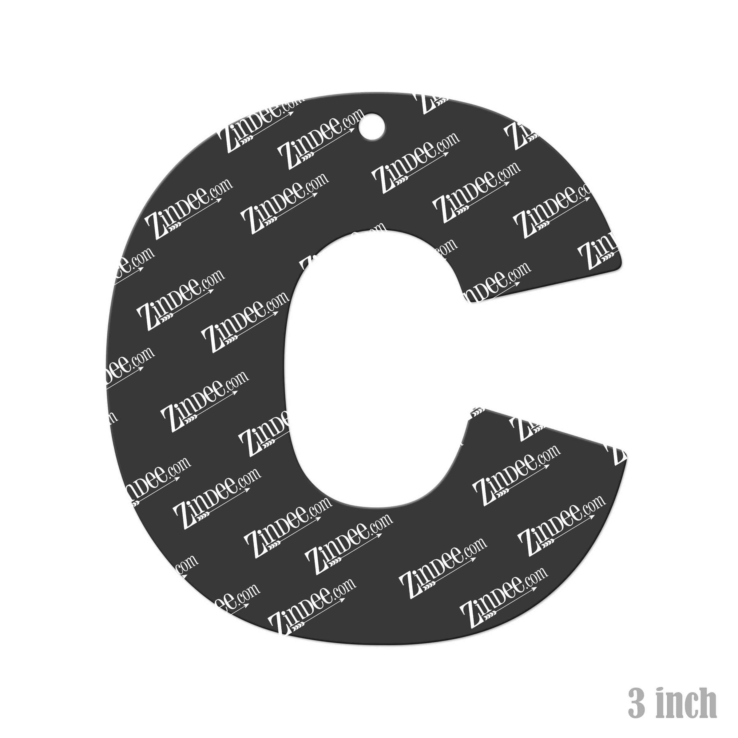 Letter C – Acrylic Keychain Blank (3") | Optional Sticker or UV DTF - Image 2