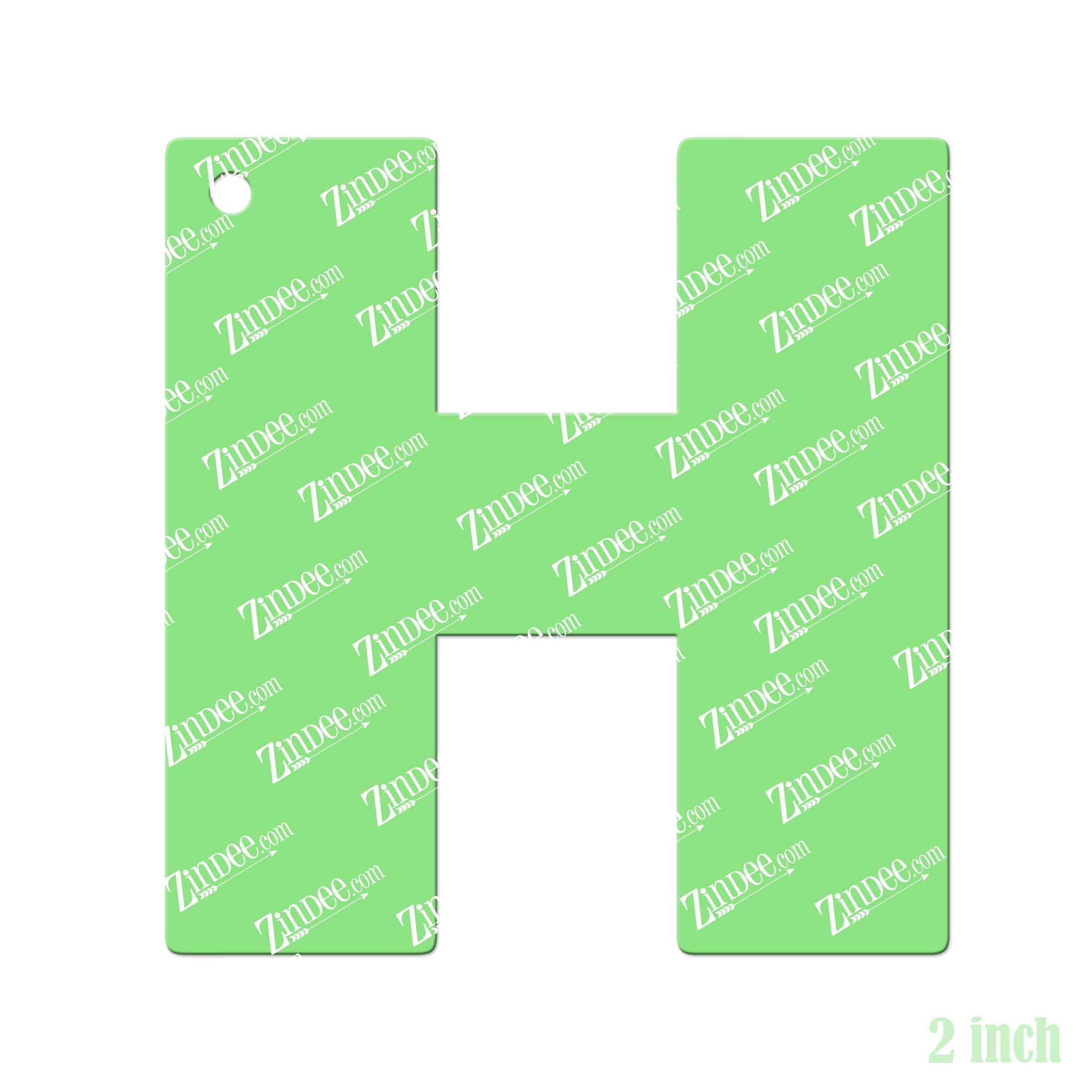 Letter H – Acrylic Keychain Blank (2") | Optional Sticker or UV DTF - Image 2