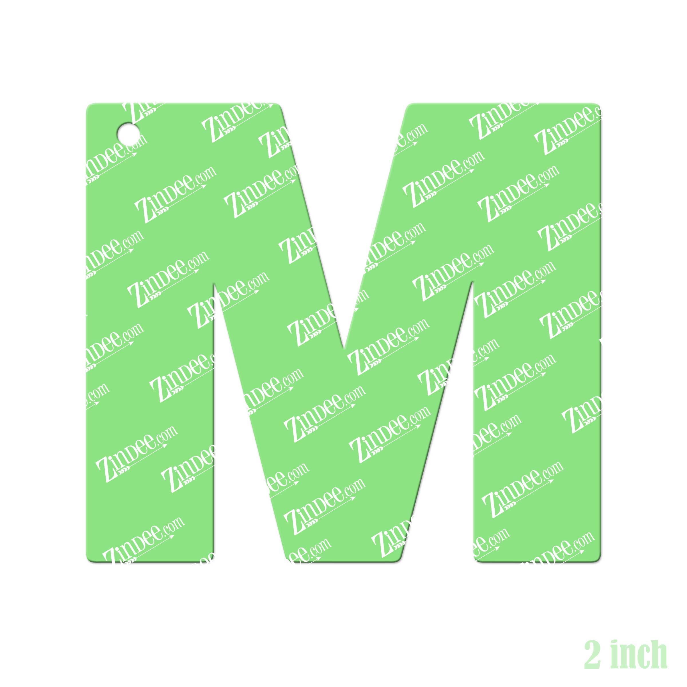 Letter M – Acrylic Keychain Blank (2") | Optional Sticker or UV DTF - Image 2