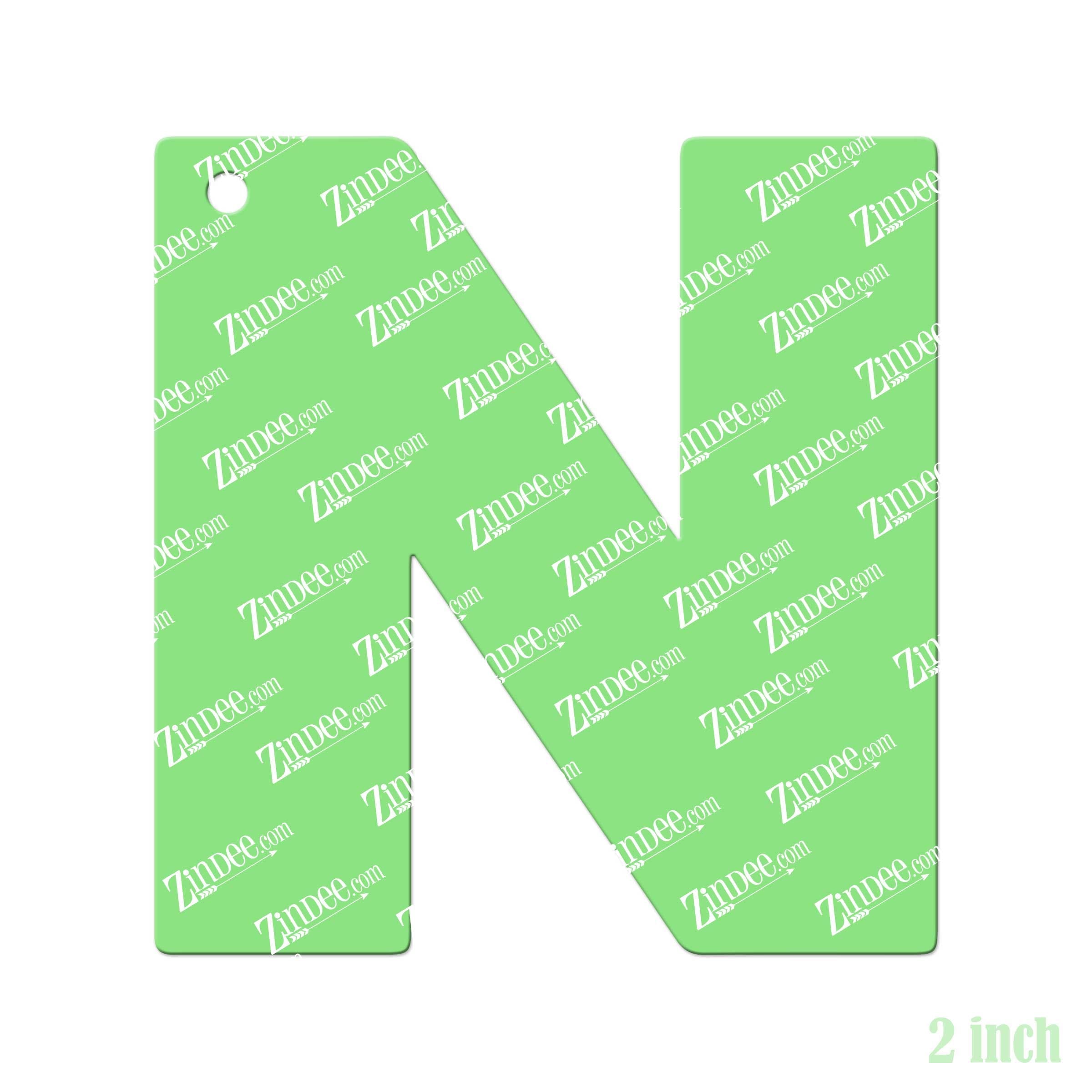 Letter N – Acrylic Keychain Blank (2") | Optional Sticker or UV DTF - Image 2