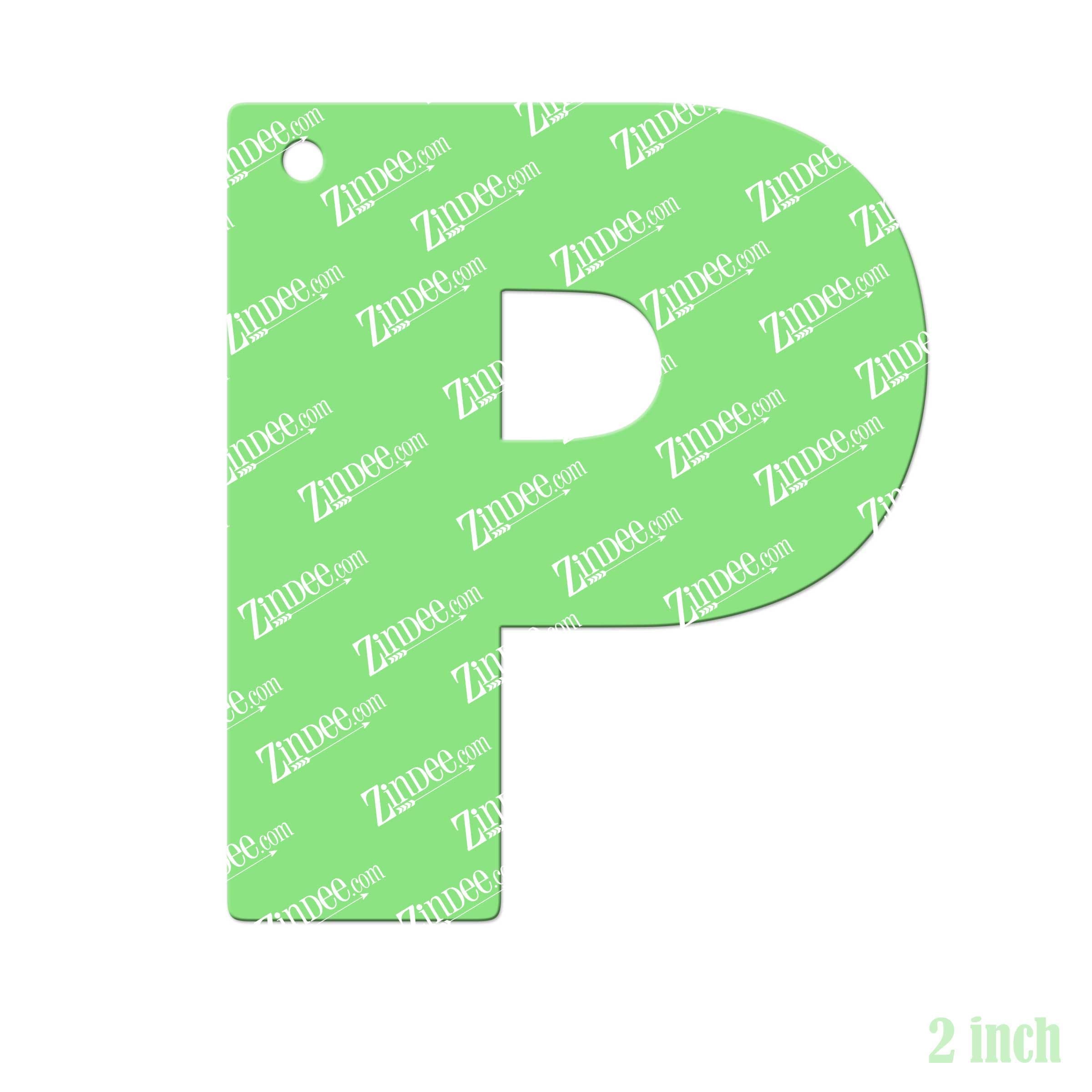 Letter P – Acrylic Keychain Blank (2") | Optional Sticker or UV DTF - Image 2