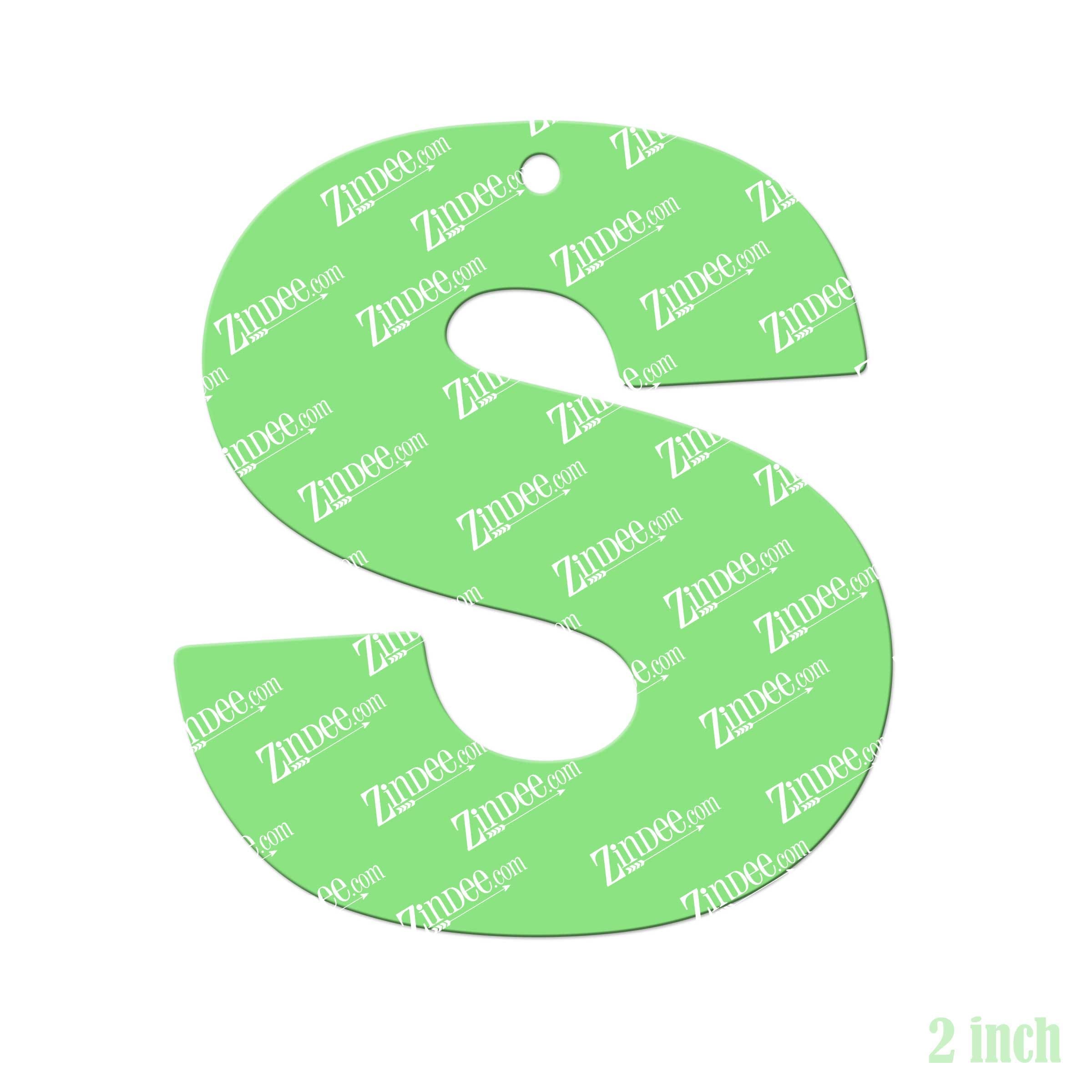 Letter S – Acrylic Keychain Blank (2") | Optional Sticker or UV DTF - Image 2