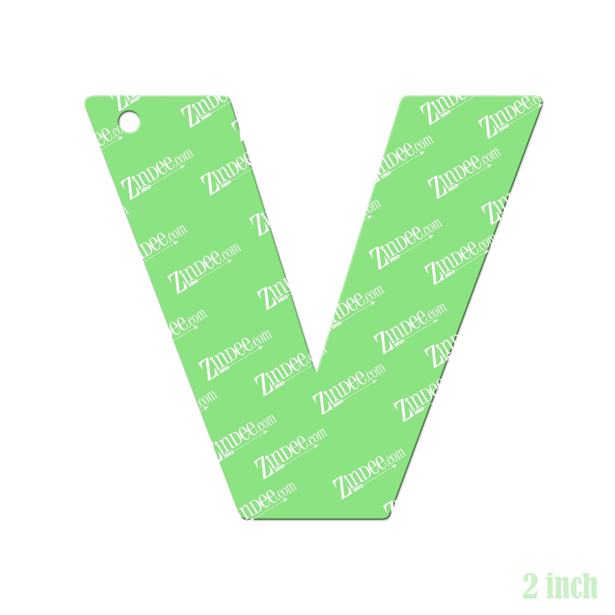 Letter V – Acrylic Keychain Blank (2") | Optional Sticker or UV DTF - Image 2