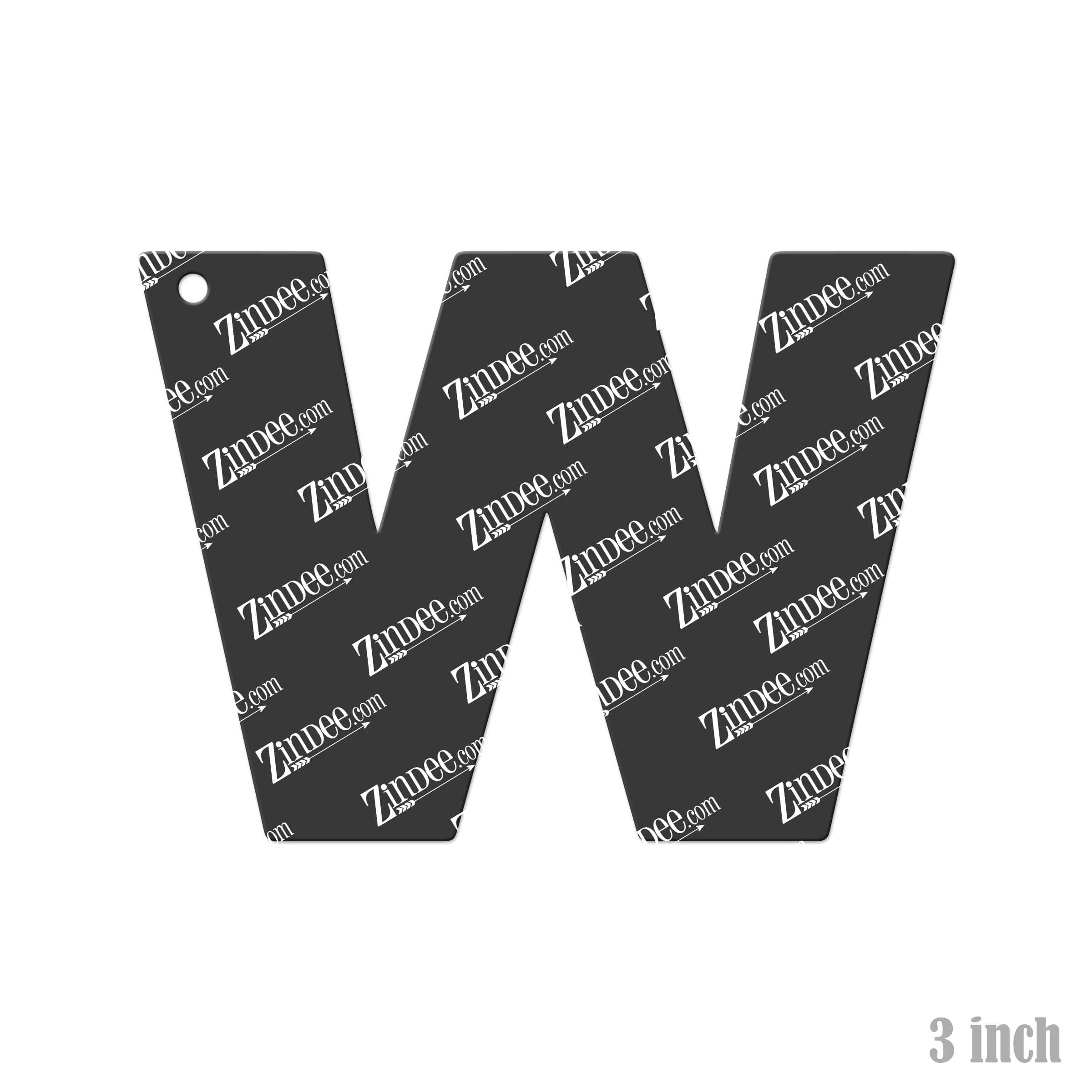 Letter W – Acrylic Keychain Blank (3") | Optional Sticker or UV DTF - Image 2