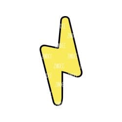 Lightning Bolt – Acrylic Badge Reel Blank (2") No Hole | Optional Sticker or UV DTF