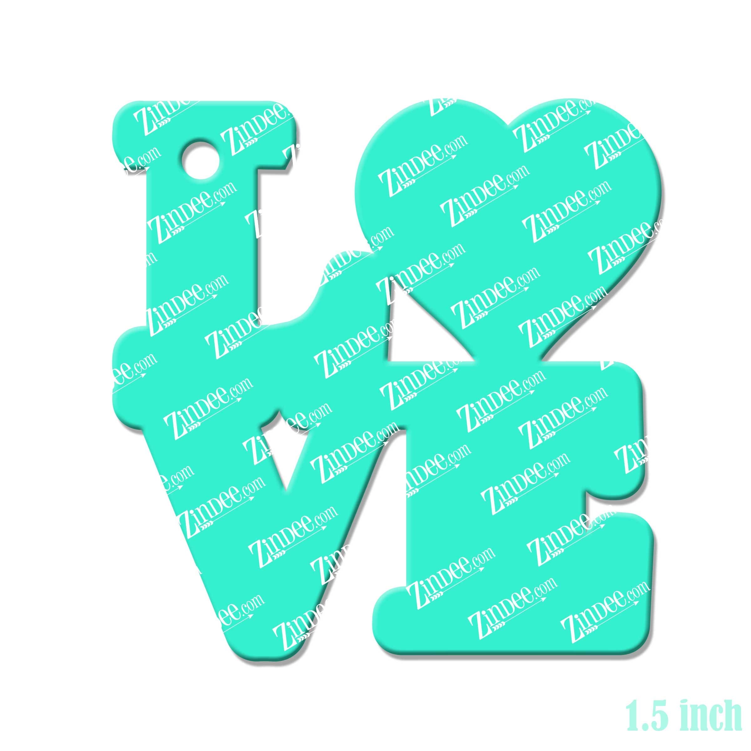 Love Heart – Mini Acrylic Charm Blank (1.5") | Optional Sticker or UV DTF - Image 2
