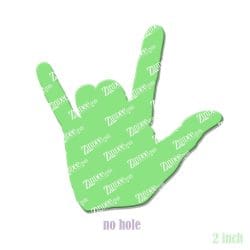 Alternative view of Love Sign Language – Acrylic Badge Reel Blank (2") No Hole | Optional Sticker or UV DTF