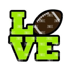 Love Football – Mini Acrylic Charm Blank (1.5") | Optional Sticker or UV DTF