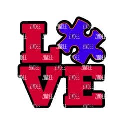 Love Puzzle Piece – Acrylic Badge Reel Blank (2") No Hole | Optional Sticker or UV DTF