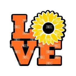 Love Sunflower – Mini Acrylic Charm Blank (1.5") | Optional Sticker or UV DTF