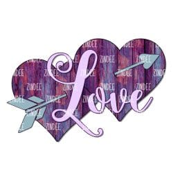 Love Arrow Wood (Sublimation Transfer)