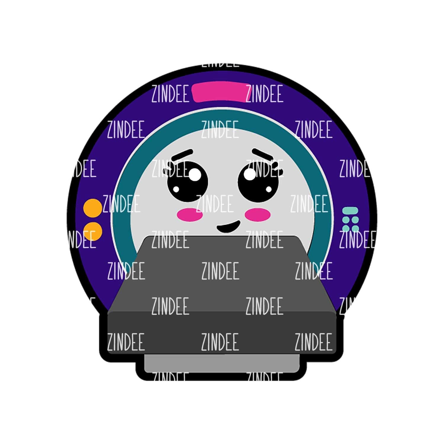 MRI Machine – Acrylic Badge Reel Blank (2") No Hole | Optional Sticker or UV DTF