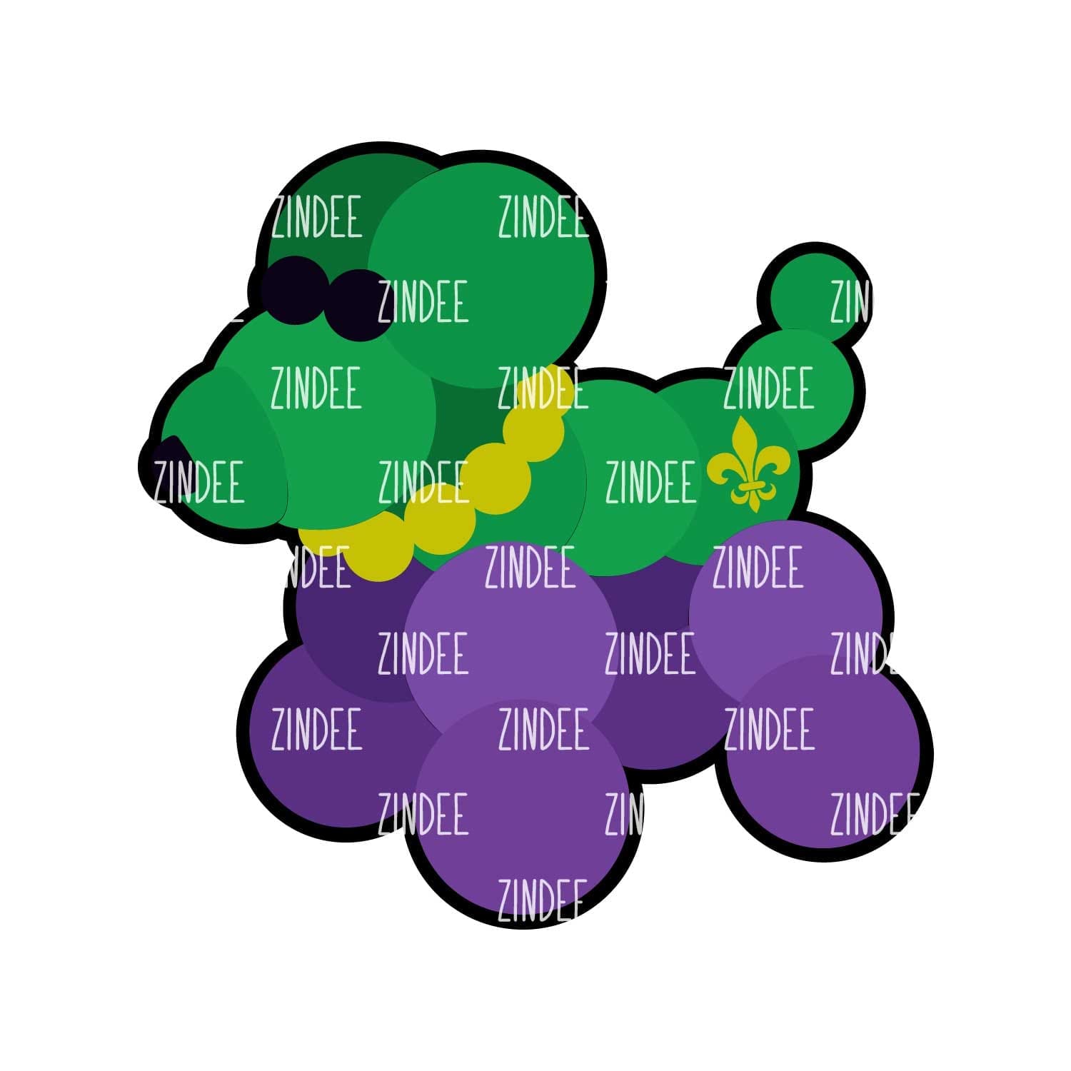 Mardi Gras Bead Dog – Acrylic Keychain Blank (3") | Optional Sticker or UV DTF