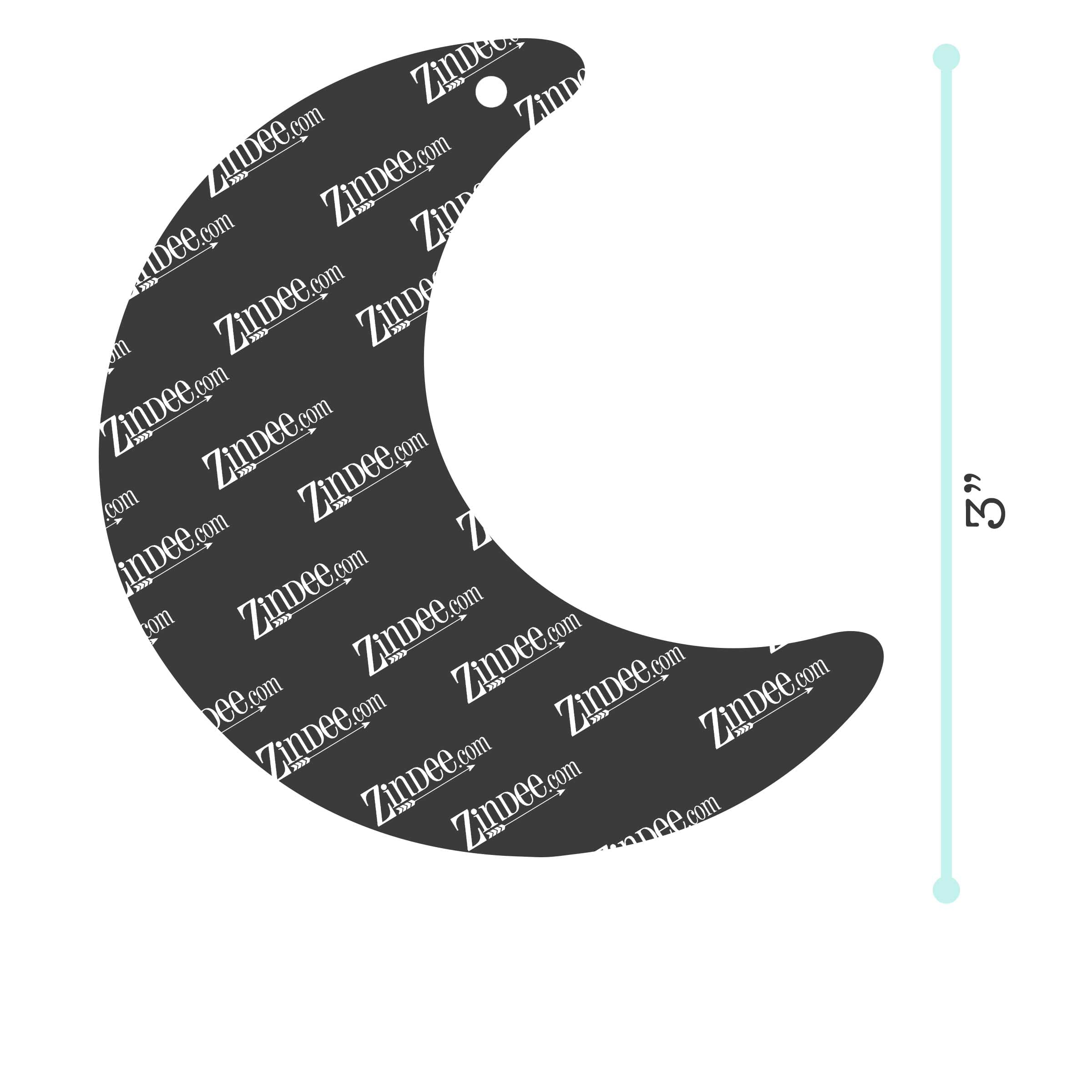 Moon – Acrylic Keychain Blank (3") | Optional Sticker or UV DTF - Image 2
