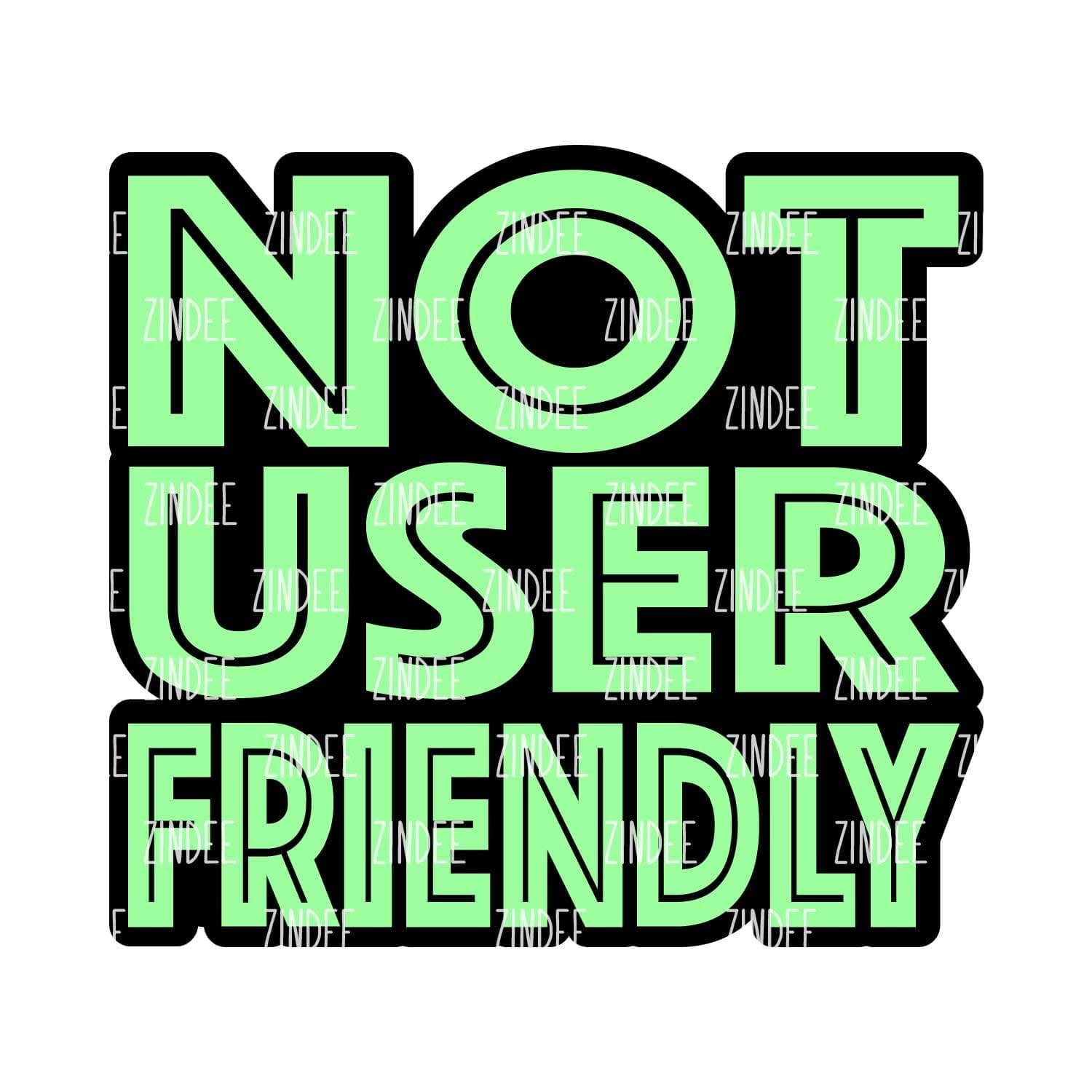 Not User Friendly – Acrylic Badge Reel Blank (2") No Hole | Optional Sticker or UV DTF