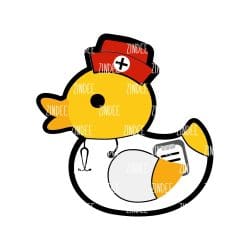 Nurse Duck – Acrylic Keychain Blank (3") | Optional Sticker or UV DTF