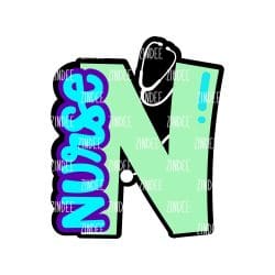 Nurse Monogram – Mini Acrylic Charm Blank (1.5") | Optional Sticker or UV DTF
