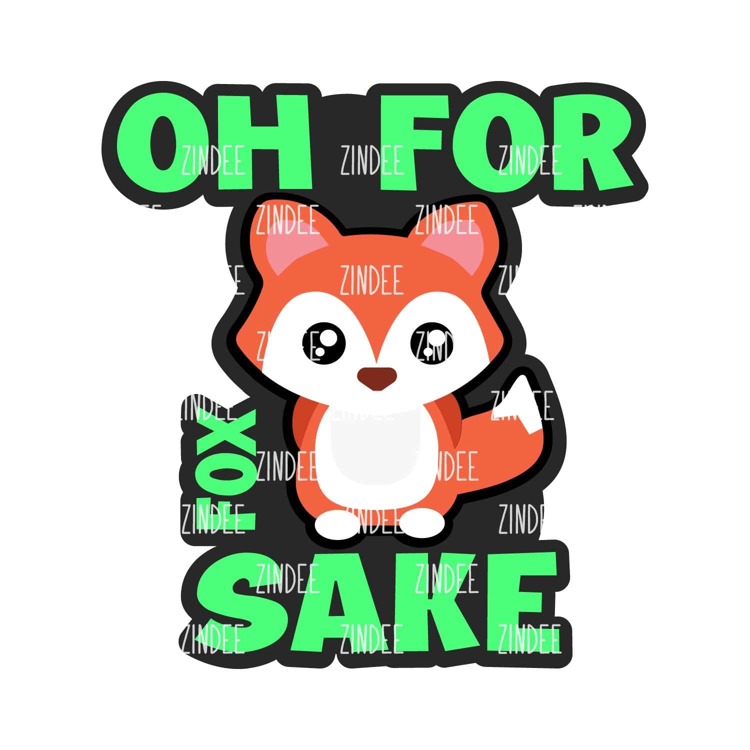 Oh for Fox Sake – Acrylic Keychain Blank (3") | Optional Sticker or UV DTF