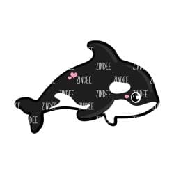 Orca Baby – Mini Acrylic Charm Blank (1.5") | Optional Sticker or UV DTF