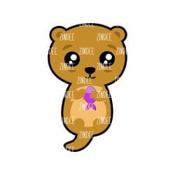 Otter with Fish – Acrylic Keychain Blank (3") | Optional Sticker or UV DTF