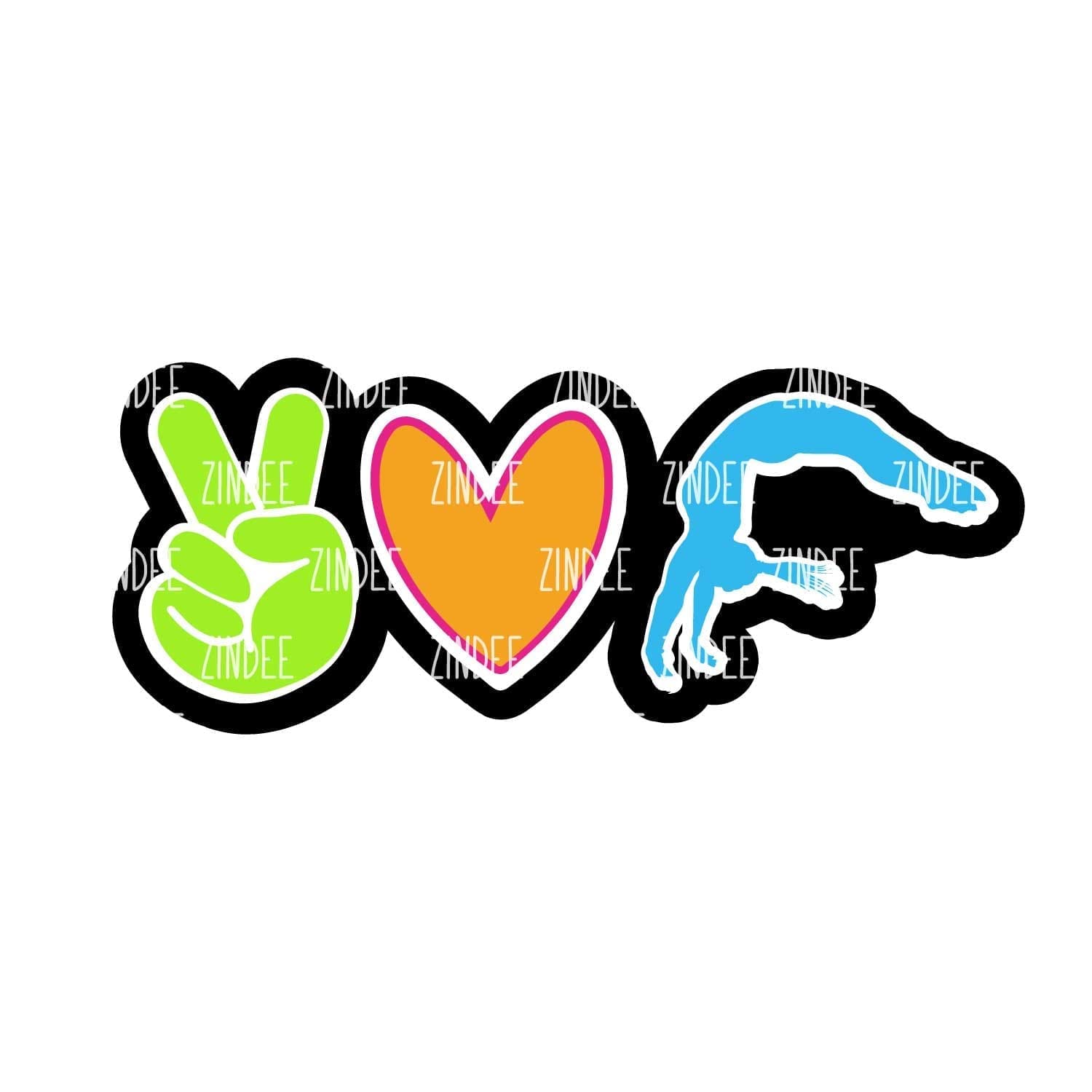 Peace Love Gymnastics – Acrylic Badge Reel Blank (2") No Hole | Optional Sticker or UV DTF - Image 2