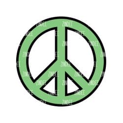 Peace Sign – Mini Acrylic Charm Blank (1.5") | Optional Sticker or UV DTF