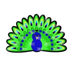 Peacock acrylic blank (2 inch) NO HOLE - Image 2